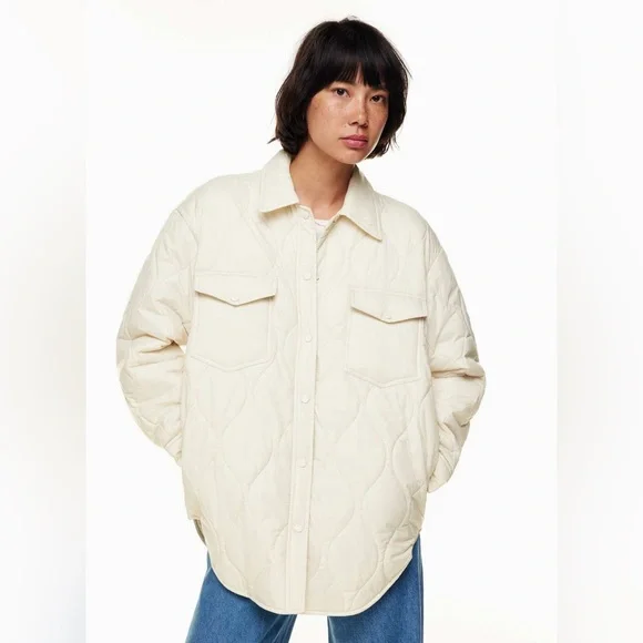 Wilfred Aritzia The Ganna Quilted Jacket Bone XSmall - Picture 8 of 16